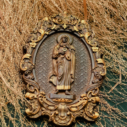 Immaculate Heart of Mary Wooden Icon High