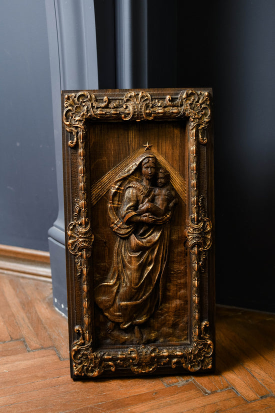 Sistine Madonna Wooden Sculpture