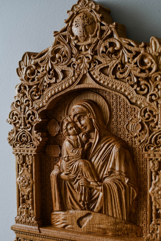 Blessed Virgin Mary of Pochaev Wooden Image Baroque