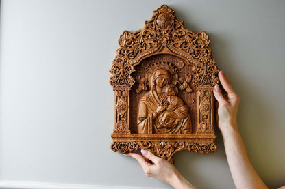 Our Lady of Perpetual Help Wooden Icon Baroque - Kozak Work Shop