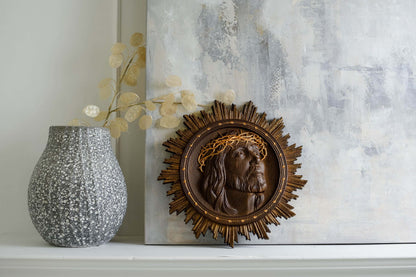 Jesus Christ Wearing Crown of Thorns Sculpture