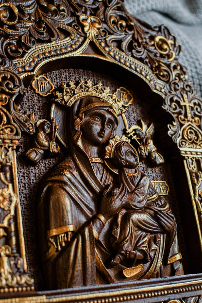 Our Lady of Perpetual Help Wooden Icon Baroque