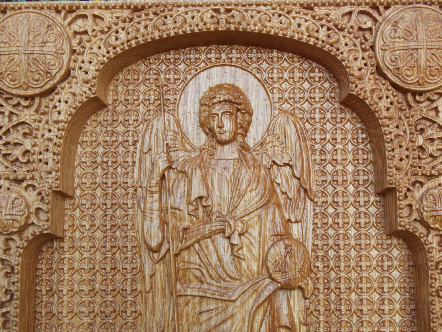 Archangel Gabriel Wooden 3D carved icon 166