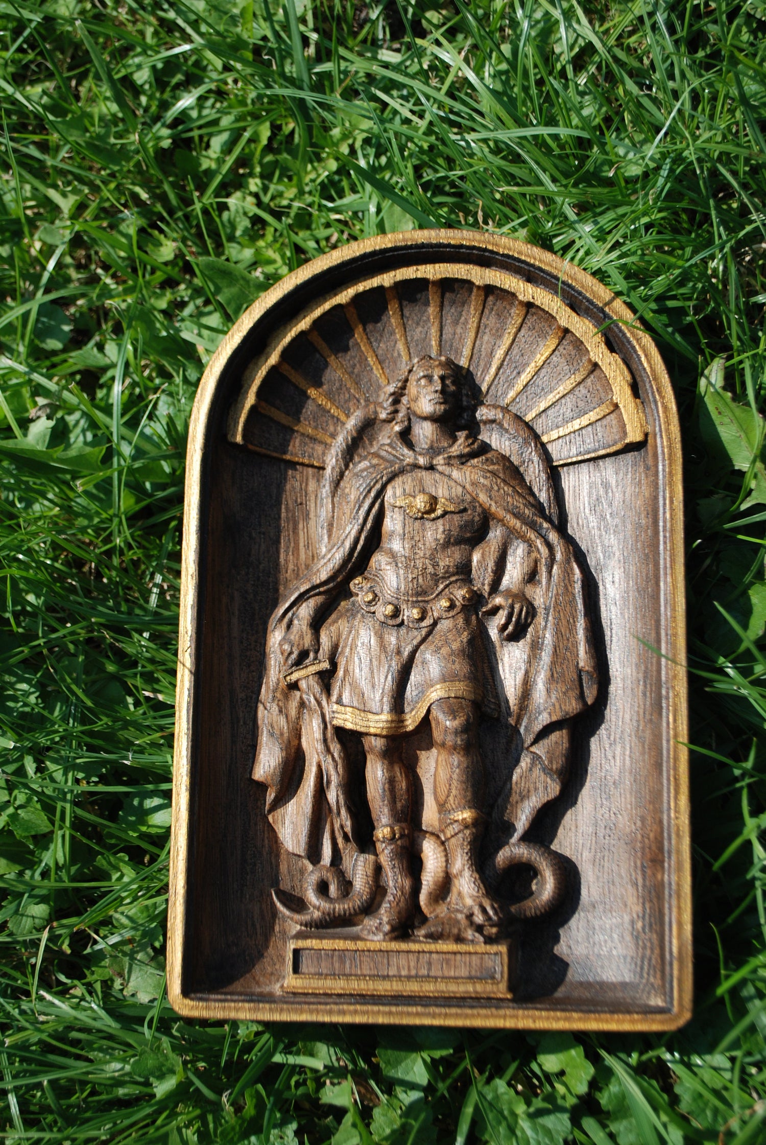 Archangel Michael Wooden 3D carved icon 199