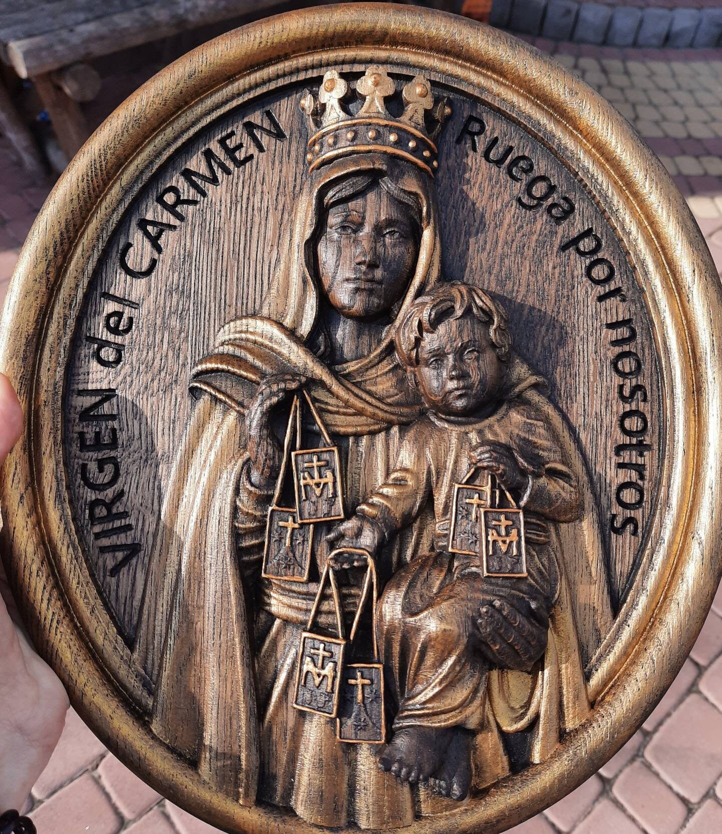 Virgen del Carmen with plain frame 222