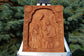 Holy Familly Wooden Carved Plaque with Lilies 95