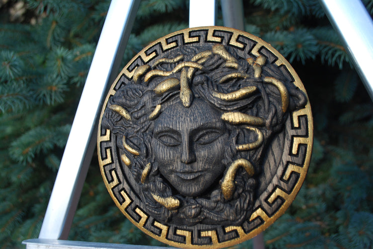 Wooden Plaque Sicilian Medusa Head 211