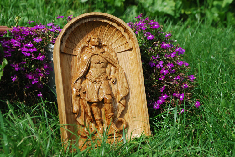 Archangel Michael Wooden 3D carved icon 199