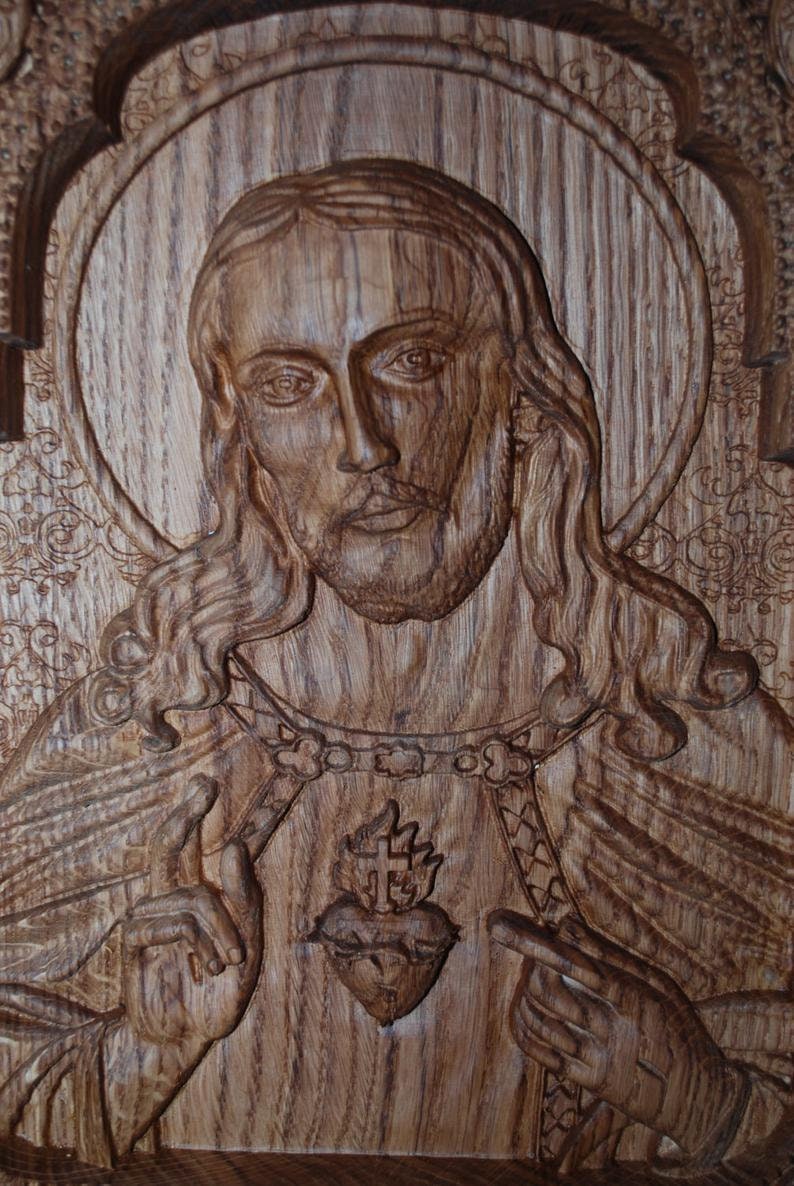 Sacred Heart of Jesus Wooden icon Classical 142