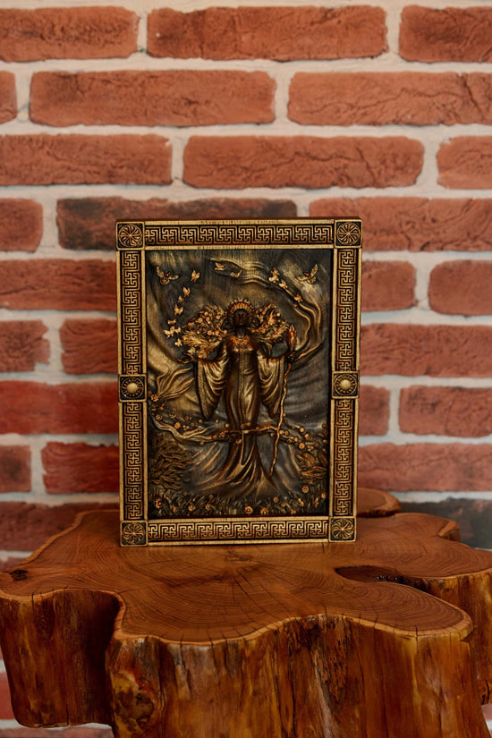 Zhyva Goddess of Nature Wooden Carved Wall Picture 301