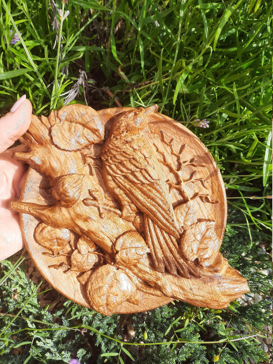 Woodpacker Wooden Carved Plaque 175