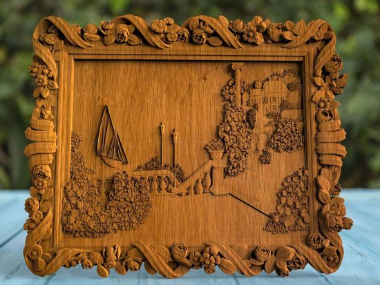 Wooden carved picture In the backyard 138