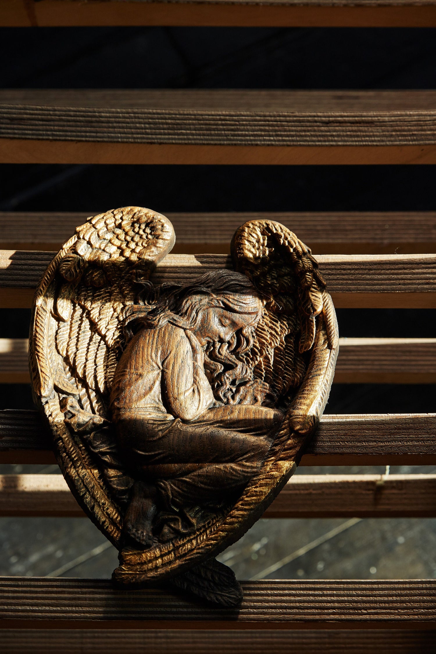 Sleeping Angel Wooden Carved 3D icon 1010