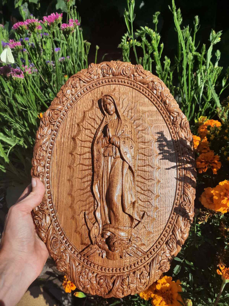 Our Lady of Guadalupe Wooden icon Oval 208