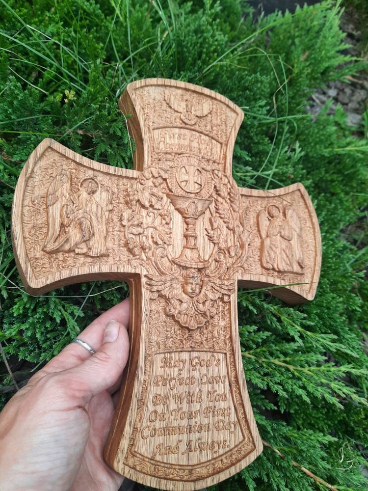 First Communion Wooden 3D carved Wall Decor 3005