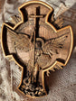 Archangel Michael in the Cross with Shining wooden 3D carved icon 2190