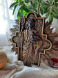 Good Shepherd religious gift Wooden carved chrirstian wall art - Free personal engraving - Natural oak - Handmade wood wall decor