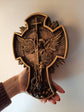 Archangel Michael in the Cross with Shining wooden 3D carved icon 2190